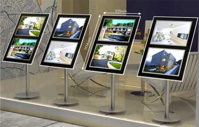 Free Standing, Low Level Backlit Displays