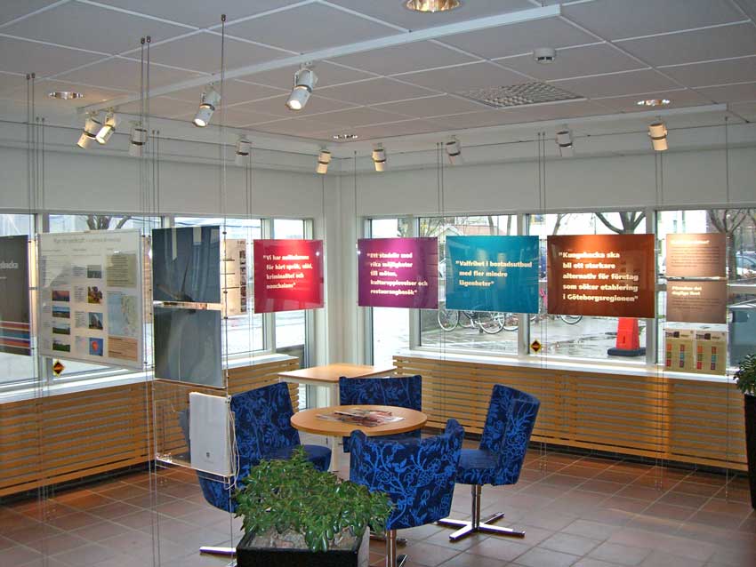 Suspended Poster Holders Floor to Ceiling Kits