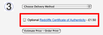 choose Certificate of Authenticity 