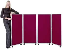 4 panel concertina office partition screens