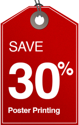 save 30% discount off poster printing