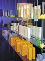 cable glass shelf display