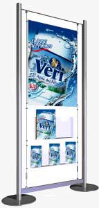 A1 Poster Display Stand with Leaflet Dispensers