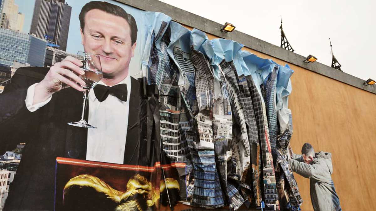 Dismaland Cameron Billboard - Shove