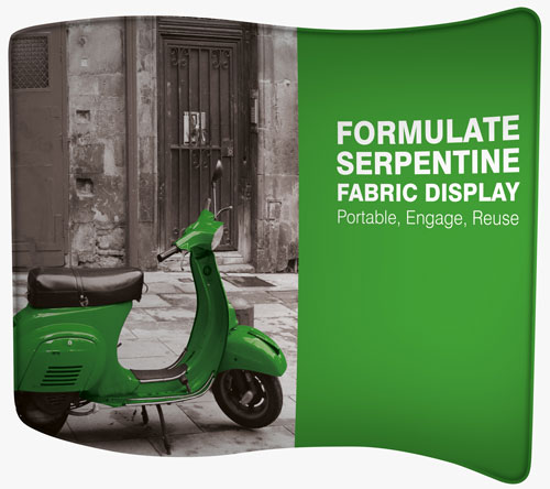 Formulate Horizontal Curve Fabric Display Stand
